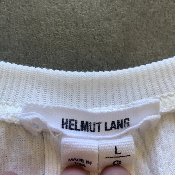 Helmut Lang Optic White Crinkle Tank Top Size L - Picture 12 of 14